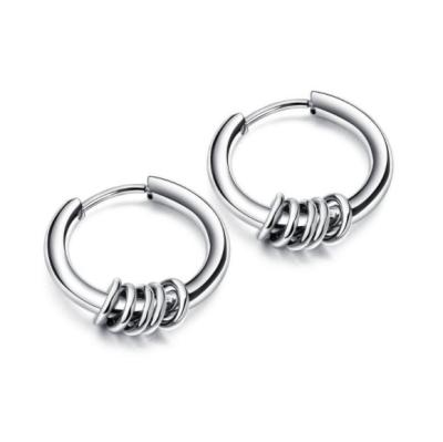 China Stainless Steel Jewelry Small Hoop Earring Gold Trendy Boy's Matching Earring for sale