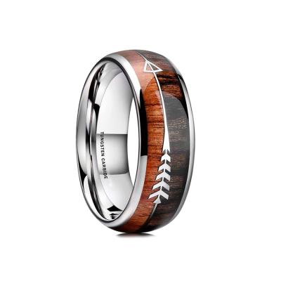 China TRENDY 8mm Tungsten Carbide Ring with Arched Edge Wedding Band Ring for sale