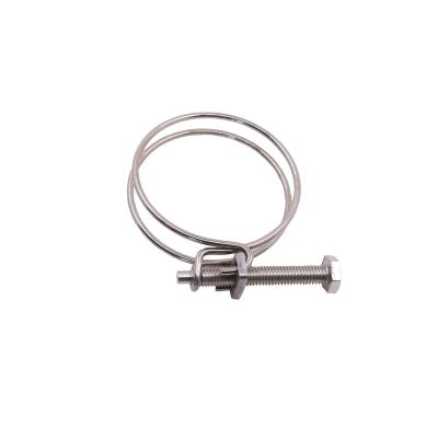 China Durable Large Size Double Wire Hose Clamp Fasteners Wire Spring Hose Clamp Constant Tension Band Hose Clamps for sale