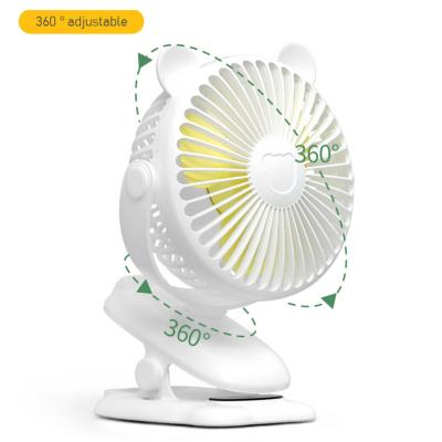 China New Portable Wireless Hotel Fan With Clip Cooling Rechargeable Li-ion Mini Baby Stroller USB Battery Operated Fans for sale