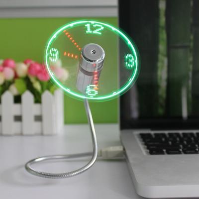 China Cooling air hot sale! ! ! Ruishengda flexible mini usb clock display real time led gooseneck clock fan, plug and play for sale