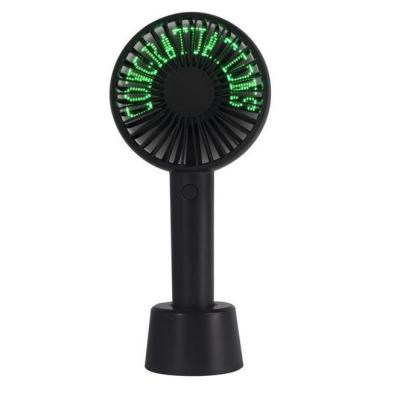 China With LED Lights New Mini Portable Handy Led Custom Fan 2022 Amazon Message Fan Rechargeable Battery With Led Display Handheld Mini Electric Fan for sale