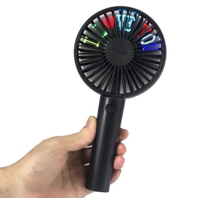 China With LED Lights Portable Handheld Fan With USB Rechargeable Electric Message Fan Colorful LED Message Lights Mini Fan Practical Air Cooling for sale