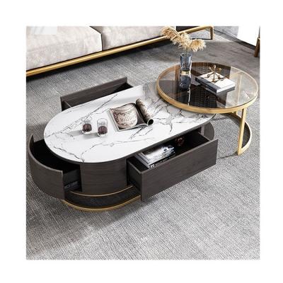 China Strong Stability Modern Table Set Living Room Luxury Furniture Black And White Luxury Table Coffee Table for sale