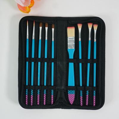 China For Painting Monai 9 Piece Professional Artist Paint Brush Set Bulk Brushes for sale