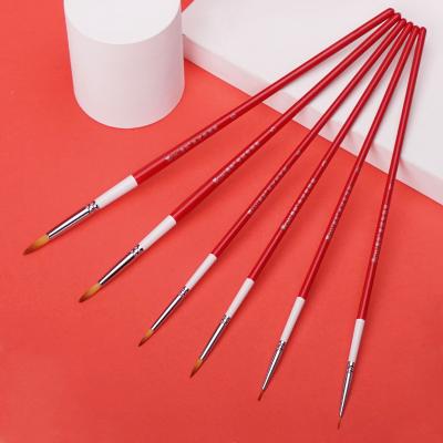 China To Paint Monai Professional Nylon Set Of 6 Brushes Detail Paint Brush Set for sale