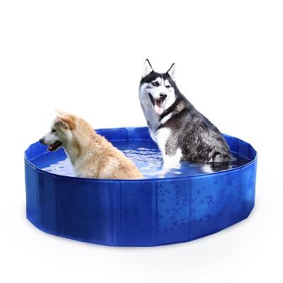 China PVC Pet Swimming Pool Cat Dog Grooming Padding Pool Portable Folding Bathtub for sale