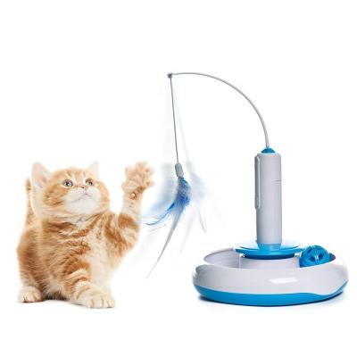 China Cat Toy Roller With Interactive Toys Turntable Viable Electronic Feather Ball for sale