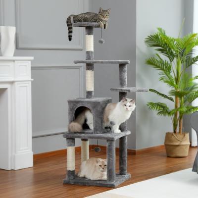 China Modern Multi-Level Stored Cat Climbing Tree Gray from Cat Tree Tower Cat Condo for sale