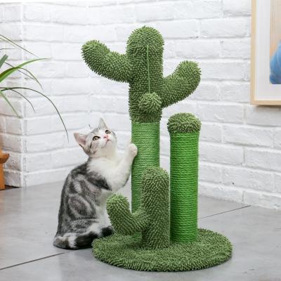 China Free Shipping Modern Cactus Stocked Cat Tree Scratcher 3 Cat Scratching Posts From USA Stock for sale