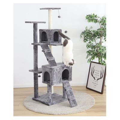 China Cat Scratching Tree Plush Multifunction Deluxe High Quality Viable Cat Tower Stock for sale