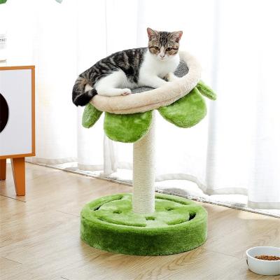 China Canada Warehouse Stocked Sunflower Shape Cat Tree Cat Scratching Post For Play for sale