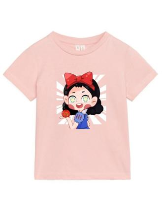 China Original design of 2021 new style QUICK DRY printed loose seamless girl's T-shirt for beautiful for sale