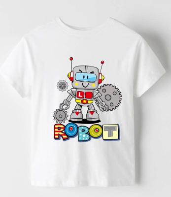 China Wholesale QUICK DRY cartoon printing 100% cotton loose seamless children's unisex T-shirt for sale