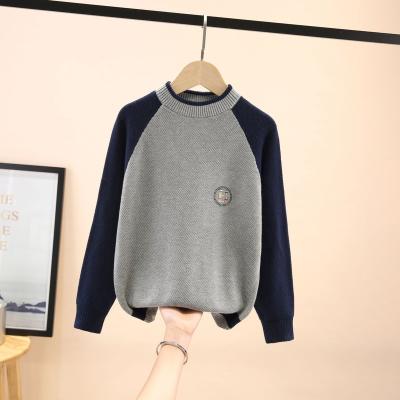 China 2021 New Arrived Style Thickening Knitted Casualr Anti-wrinkle Cotton O-neck Boy's Preppy Sweater for sale