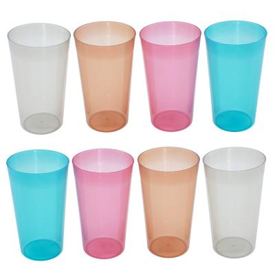 China Eco-Friendly Cheap Reusable Blue Transparent Cup Juice Coffee Plastic Cup Large Capacity 500ML PP Injection Water Cold Drinking Set From Amazon for sale