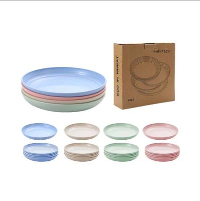 China Durable 25Cm Plastic Dishes Dinner Clearly Set Elegant Decorative Dishes Square Fiber Wheat Straw Plate for sale