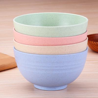 China Custom Nordic High Quality Plastic Viable Pasta Kitchen Biodegradable Straw Wheat Bowl Rice Soup Small Food Eco Color Bowl Set for sale