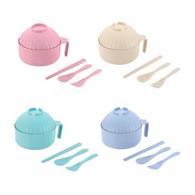 China Eco Friendly Plastic Baby Soup Rice Food Noodle Salad Serving Colorful Wheat Straw Bowl for sale