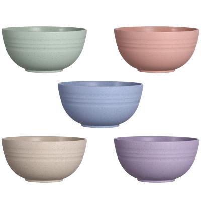 China Sustainable Eco-Friendly Plastic 9 Inch Soup Cereal Set Lid Noodle Dishes And Bowls And Wheat Straw Bowl for sale