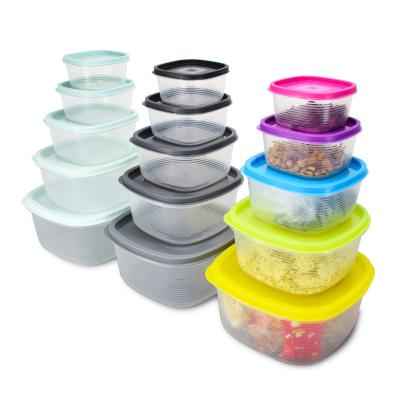 China Wholesale Cheap Freshness Preservation 5 Pcs Square Bpa PP Reusable Clear Plastic Airtight Kitchen Dry Food Storage Container Box With Lid for sale