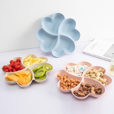 China Eco-Friendly Wholesale Reusable Unbreakable Plastic Storage Tray Viable Tabletop Food Candy Wheat Straw Fruit Tray For Home for sale