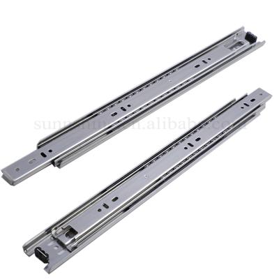 China 3 Fold+Full Extension Furniture Extension Ball Bearing Slides Full Slide Rail 45mm High Quality Telescopic Channel for sale