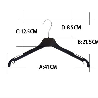 China Hanger Manufacturer Customized Traditional Men Clothes Hanger Black Plastic With Hook for sale