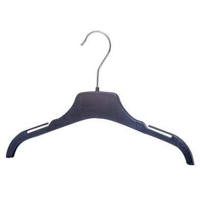 China Clothes Hanger Traditional Custom Supplier Kids Black Plastic Hanger With Hook for sale