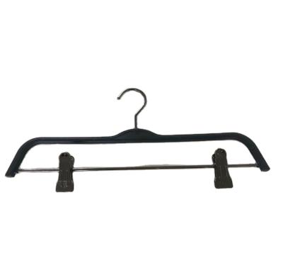 China Modern Plastic Black Trouser Hangers Trouser Hangers Rack or Trousers with Black Clips Space Saver for Garment Shop for sale