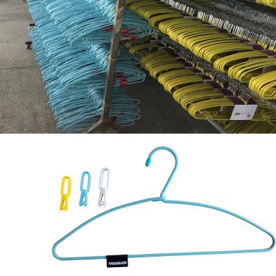 China Minimalist metal wire hanger for household and supermarket with rope for sale