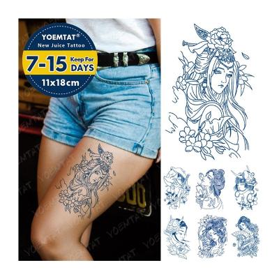 China Japanese Geisha Body Art Arm Tatoos Women Men Juice Lasting Waterproof Temporary Tattoo Sticker for sale