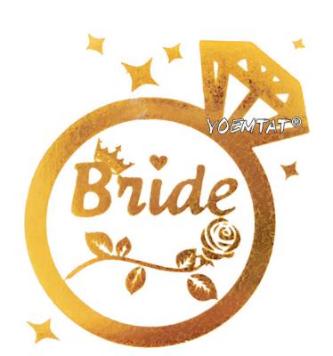 China Wilderly Temporary Bride Team Gold Flash Temporary Tattoos Word Letters Water Transfer Tattoo Sticker for sale