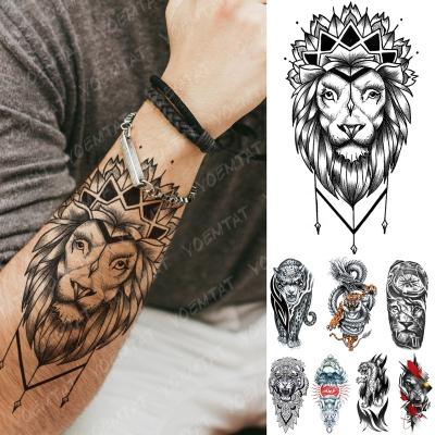 China 2021 Best Selling Waterproof Temporary Temporary Tattoo Sticker Lion Crown Tiger for sale