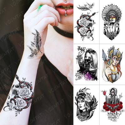 China New Design 2021 Wholesale Sexy Arm Temporary Tatoo Temporary Tattoo Sticker Half Waterproof for sale