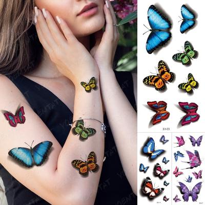 China Butterfly Temporary Custom Women Tatoo Sexy Body Art Temporary Tattoo Sticker for sale