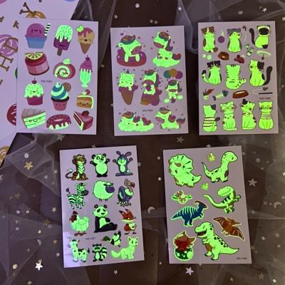 China Small Children Temporary Wholesale Cartoon Tatoo Dark Glowing Tattoo Sticker For Christmas for sale