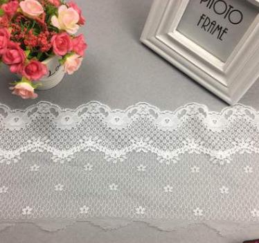 China Durable Nylon Lace Borderi Nelasticity Wide Trim for sale