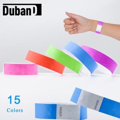 China Custom Festival Decoration Paper Wristbands Event Tyvek Wristbands with Sequential Numbers for Party and Festival for sale