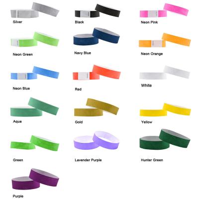 China Festival Decoration Tyvek Wristbands Cheap Printable Paper ID Wristband For Events And Party Supply One Time Use Disposable Wristbands for sale