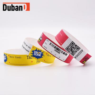 China Cheap Printable Party Event Festival Decoration Disposable Inkjet Tyvek Wristbands With Numbers For Events for sale