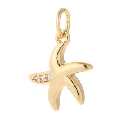 China TRENDY Gold Filled Charm Cute Starfish As Diamond Charms Diy Jewelry Pendant for sale