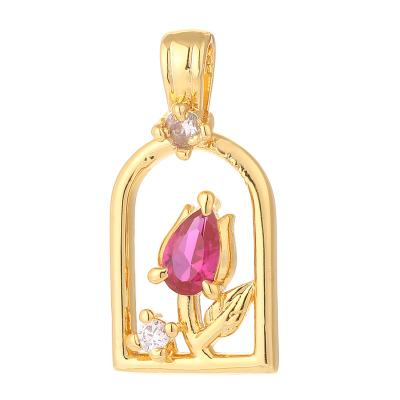 China FASHIONABLE Quartz Rose Flower Charm Pendant Small Designer Charms For Jewelery Making for sale