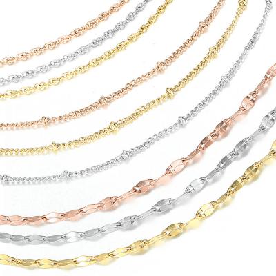 China TRENDY Long Chains For Jewelry Making Supplies Hnademade DIY Link Chain For Necklace 316L Stainless Steel Thin Chains For Women Men for sale