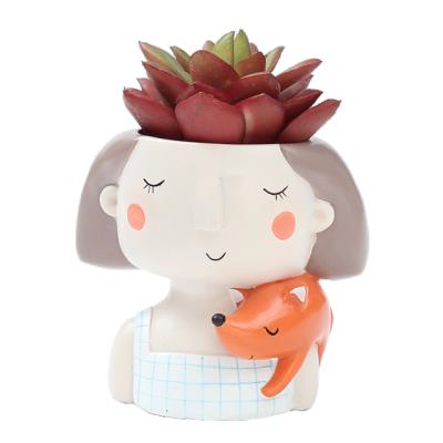 China Girl Home Cute Shape Mini Roogo Decoration Flower Pots Nursery Pots for sale