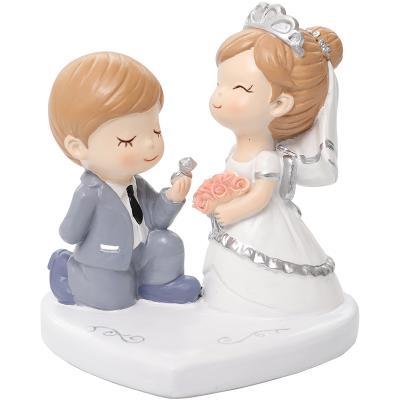 China Garden Home Decoration Gift Wedding Roogo Decoration Cute Girl And Boy Figurine for sale