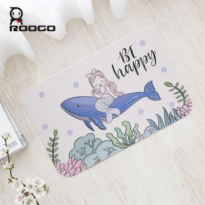 China Diatom Viable Mud Mermaid Roogo Mud Siren Mat Bathroom Anti Slip Rug Water Absorption Strong Environmental Protection Material Mat 40x60cm for sale