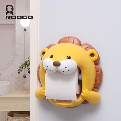 China Family Home Cartoon Big Mouth Resin Roogo Decoration Cute Animal Shaped Toilet Paper Holder For Bathroom for sale