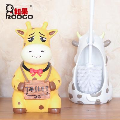 China Resin Multifunctional Cartoon Roogo Shape Animal Toilet Brush Holder for sale