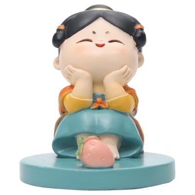 China Beautiful Retro Lady Of Tang Dynasty Series Holder Phone Roogo Gifts Chinese Style Traditional Desktop Resin Decor Home Creative Figurines for sale